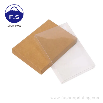 Transparent PVC Cover Clear Lid Kraft Paper Box